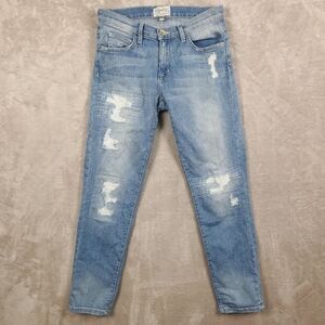 Current/Elliot‎ The Fling Super Vintage Repair Blue Jeans Made In USA Size 24